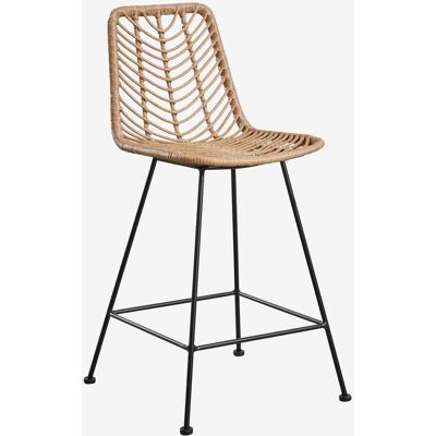Sklum - 2er-pack Hohe Gartenhocker Aus Synthetischem Rattan Gouda Natural Natürlich ↑65 Cm Schwarz Sklum - 2er-pack Hohe Gartenhocker Aus Synthetischem Rattan Gouda Natural Natürlich ↑65 Cm Schwarz