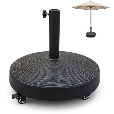 Relaxdays Sonnenschirmständer, 23 Kg Schwer, Für Schirmstangen 38-48 Mm, Rollen Mit Bremse, Polyresin Schirmfuß, Schwarz Relaxdays Sonnenschirmständer, 23 Kg Schwer, Für Schirmstangen 38-48 Mm, Rollen Mit Bremse, Polyresin Schirmfuß, Schwarz