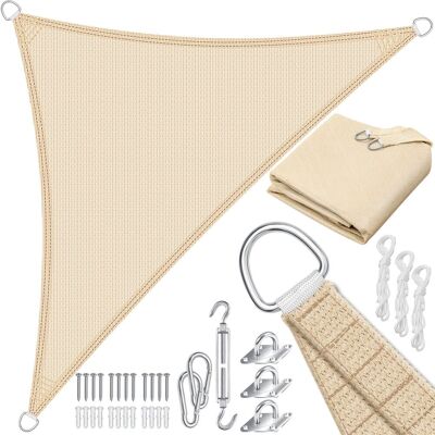 Kesser® Sonnensegel Sonnenschutz Windschutz Hdpe Gewebe Wasserabweisend & Windabweisend 5-fach Quer Vernäht Robust & Stabil Schattenspender Dreieck / Creme / 2.5x2.5x3.5m Kesser® Sonnensegel Sonnenschutz Windschutz Hdpe Gewebe Wasserabweisend & Windabweisend 5-fach Quer Vernäht Robust & Stabil Schattenspender Dreieck / Creme / 2.5x2.5x3.5m