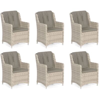 6er-set Garten-sessel Avatar Aluminium Mit Polyrattan White-coral Gartenstuhl Hochlehn - Sonnenpartner 6er-set Garten-sessel Avatar Aluminium Mit Polyrattan White-coral Gartenstuhl Hochlehn - Sonnenpartner