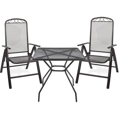 DEMA Streckmetall Sitzgruppe Set 3-tlg Gartentisch Gartenstuhl DEMA Streckmetall Sitzgruppe Set 3-tlg Gartentisch Gartenstuhl