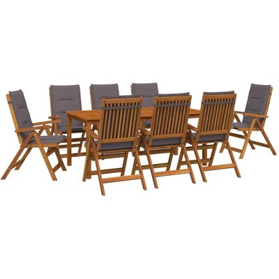 9-teilige Garten-essgruppe 8-sitzer Natur Massivholz Akazie Vidaxl 9-teilige Garten-essgruppe 8-sitzer Natur Massivholz Akazie Vidaxl