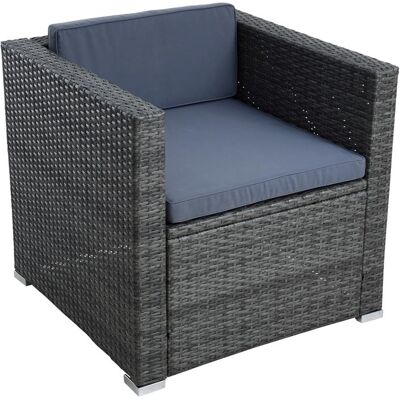 Estexo - Polyrattan Loungesessel Gartensessel Rattan Sessel Gartenstuhl Anthrazit-grau Estexo - Polyrattan Loungesessel Gartensessel Rattan Sessel Gartenstuhl Anthrazit-grau