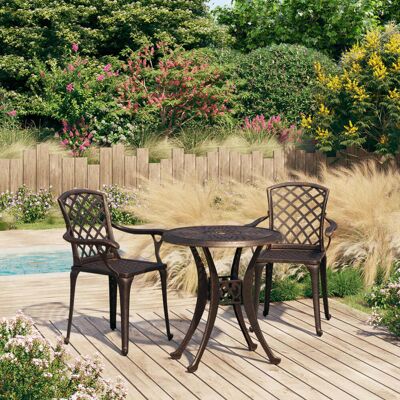 3-tlg. Bistro-set Aluminiumguss Bronzen Vidaxl 3-tlg. Bistro-set Aluminiumguss Bronzen Vidaxl