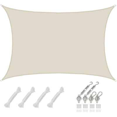 Amanka - 3x5m Sonnensegel Rechteckig Wasserdicht - Sonnenschutz Segel Set Mit Befestigung Amanka - 3x5m Sonnensegel Rechteckig Wasserdicht - Sonnenschutz Segel Set Mit Befestigung