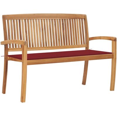 Vidaxl - Stapelbare Gartenbank Mit Auflage 128,5 Cm Massivholz Teak Vidaxl - Stapelbare Gartenbank Mit Auflage 128,5 Cm Massivholz Teak