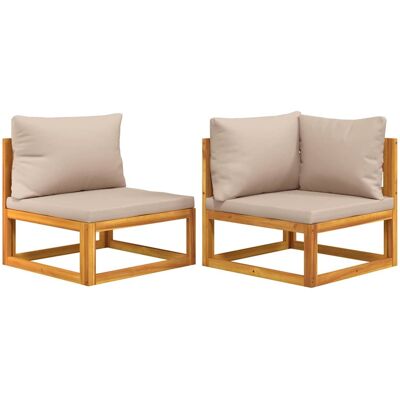 Maison Chic Gartensofa-Set - Akazienholz, Taupe-Kissen Maison Chic Gartensofa-Set - Akazienholz, Taupe-Kissen
