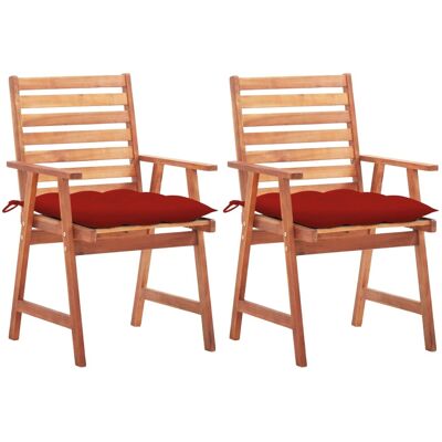 Garten-essstühle 2 Stk. Mit Kissen Massivholz Akazie Vidaxl Garten-essstühle 2 Stk. Mit Kissen Massivholz Akazie Vidaxl