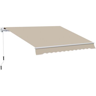 Gelenkarmmarkise Mit Handkurbel Höhenverstellbar Markise Sonnenschutz Uv-beständigl Balkonmarkise Inkl. Wandhalterung Sonnenmarkise 395cm Breit Für Terrasse Balkon Weiß+beige - Outsunny Gelenkarmmarkise Mit Handkurbel Höhenverstellbar Markise Sonnenschutz Uv-beständigl Balkonmarkise Inkl. Wandhalterung Sonnenmarkise 395cm Breit Für Terrasse Balkon Weiß+beige - Outsunny
