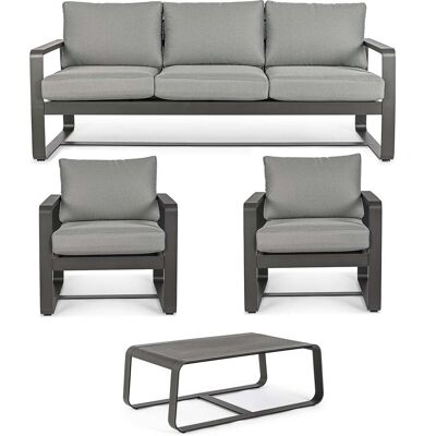 BIZZOTTO Lounge Set "merrigan" Mit Kissen Aus Lackiertem Aluminium Für Garten Und Terrasse -merrigan Lounge Set / Anthrazit BIZZOTTO Lounge Set "merrigan" Mit Kissen Aus Lackiertem Aluminium Für Garten Und Terrasse -merrigan Lounge Set / Anthrazit