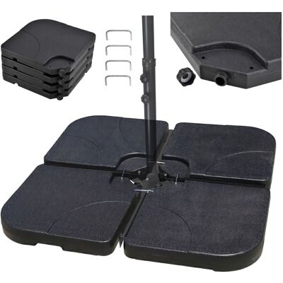 Relaxdays Schirmgewichte Bodenkreuz, 4er Set, Befüllbar Mit Sand & Wasser, 50 X 50 Cm, Ampelschirm Beschwerer, Schwarz Relaxdays Schirmgewichte Bodenkreuz, 4er Set, Befüllbar Mit Sand & Wasser, 50 X 50 Cm, Ampelschirm Beschwerer, Schwarz