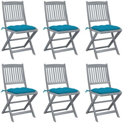 Klappbare Gartenstühle 6 Stk. Mit Kissen Massivholz Akazie Vidaxl Klappbare Gartenstühle 6 Stk. Mit Kissen Massivholz Akazie Vidaxl