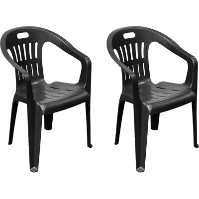2 Stück Kunststoff Stapelstuhl Mojawo Pinona Anthrazit-mpio120an-2 2 Stück Kunststoff Stapelstuhl Mojawo Pinona Anthrazit-mpio120an-2