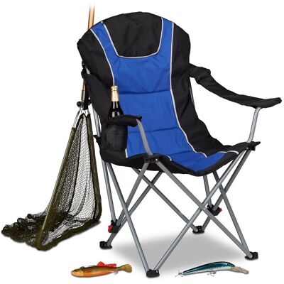 RELAXDAYS 2 X Campingstuhl Faltbar, Gepolsterte Lehne Verstellbar, Anglerstuhl Klappbar, Hxbxt: 108x90x72 Cm, Blau-schwarz RELAXDAYS 2 X Campingstuhl Faltbar, Gepolsterte Lehne Verstellbar, Anglerstuhl Klappbar, Hxbxt: 108x90x72 Cm, Blau-schwarz