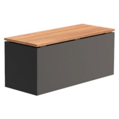 Sitzbank Sockel Mit Sitz Aluminium Ral7021 Grau Hartholz Gartenbank Sitzfläche 100x40x43 Cm - Adezz Sitzbank Sockel Mit Sitz Aluminium Ral7021 Grau Hartholz Gartenbank Sitzfläche 100x40x43 Cm - Adezz