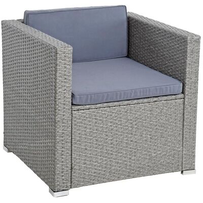 Estexo - Polyrattan Loungesessel Gartensessel Rattan Sessel Gartenstuhl Stuhl Grau-mix Estexo - Polyrattan Loungesessel Gartensessel Rattan Sessel Gartenstuhl Stuhl Grau-mix