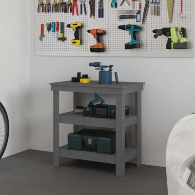 Werkbank Grau 78,5x50x80 Cm Massivholz Kiefer - Vidaxl Werkbank Grau 78,5x50x80 Cm Massivholz Kiefer - Vidaxl