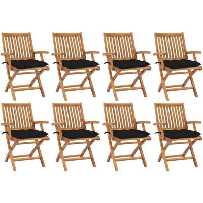Klappbare Gartenstühle Mit Kissen 8 Stk. Massivholz Teak Vidaxl Klappbare Gartenstühle Mit Kissen 8 Stk. Massivholz Teak Vidaxl