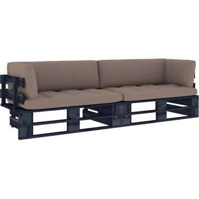 2-sitzer-palettensofa Schwarz Imprägniertes Kiefernholz Vidaxl 2-sitzer-palettensofa Schwarz Imprägniertes Kiefernholz Vidaxl