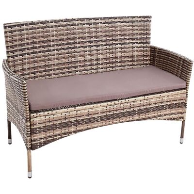 ESTEXO Gartenbank Rattan Gartenmöbel 2-sitzer Rattanmöbel Sitzbank Sitzkissen Braun ESTEXO Gartenbank Rattan Gartenmöbel 2-sitzer Rattanmöbel Sitzbank Sitzkissen Braun