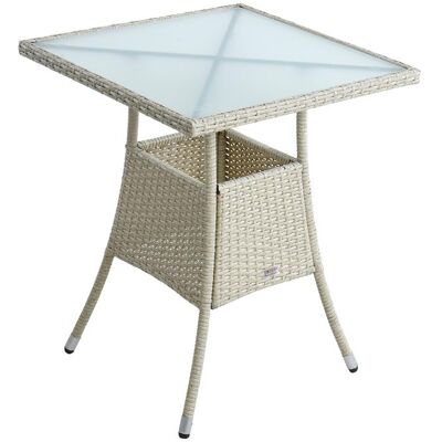 Estexo - Polyrattan Balkontisch Rattan Tisch Beistelltisch Gartentisch 60 Cm Beige Estexo - Polyrattan Balkontisch Rattan Tisch Beistelltisch Gartentisch 60 Cm Beige