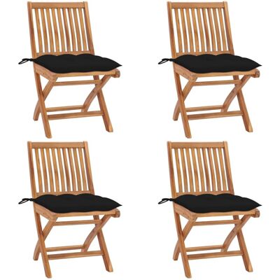 Vidaxl Folding Chairs With Cushions 4 Pcs Solid Teak Wood (2x315105+314882) Vidaxl Folding Chairs With Cushions 4 Pcs Solid Teak Wood (2x315105+314882)