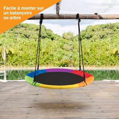Costway Balançoire Nid D’oiseau Rond 100 Cm De Diamètre Pour Arbre Supporté De Charge Maximale 150 Kg Extérieur Multicolore Costway Balançoire Nid D’oiseau Rond 100 Cm De Diamètre Pour Arbre Supporté De Charge Maximale 150 Kg Extérieur Multicolore