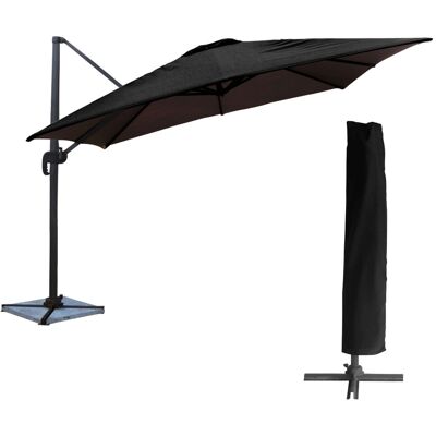 HAPPY GARDEN Freistehender Sonnenschirm Molokai Quadratisch 3x3m Schwarz + Hülle HAPPY GARDEN Freistehender Sonnenschirm Molokai Quadratisch 3x3m Schwarz + Hülle