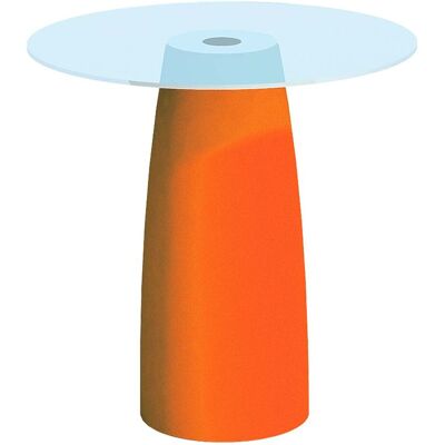 MONACIS Couchtisch Break Cromia Aus Harz Mit Glasplatte Für Den Außenbereich 'made In Italy' Einfarbig Ø 70 Cm -orange / 90 Cm MONACIS Couchtisch Break Cromia Aus Harz Mit Glasplatte Für Den Außenbereich 'made In Italy' Einfarbig Ø 70 Cm -orange / 90 Cm