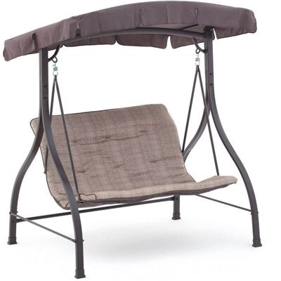 Webmarketpoint - Zweisitzer Schaukelstuhl Aus Stahl Braun Haiti 160x112x H163 Cm Webmarketpoint - Zweisitzer Schaukelstuhl Aus Stahl Braun Haiti 160x112x H163 Cm