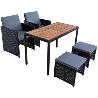 Estexo - Polyrattan Sitzgruppe Gartenmöbel Set Rattanmöbel 4 Personen Gartenset Schwarz Estexo - Polyrattan Sitzgruppe Gartenmöbel Set Rattanmöbel 4 Personen Gartenset Schwarz