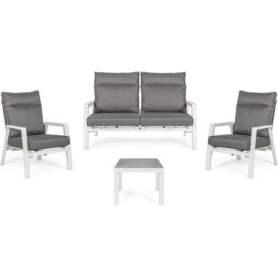 BIZZOTTO Lounge "kledi" Mit Kissen Aus Aluminium Und Texilene Für Garten Und Terrasse -lounge / Weiss BIZZOTTO Lounge "kledi" Mit Kissen Aus Aluminium Und Texilene Für Garten Und Terrasse -lounge / Weiss