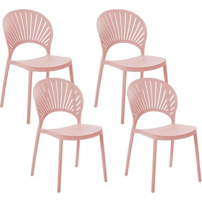 Beliani - Esszimmerstühle 4er Set Rosa Aus Kunststoff Für Innen- Und Außenbereich Geeignet Moderner Stil Plastik Gartenstühle Hellrosa Garten Esszimmer Beliani - Esszimmerstühle 4er Set Rosa Aus Kunststoff Für Innen- Und Außenbereich Geeignet Moderner Stil Plastik Gartenstühle Hellrosa Garten Esszimmer