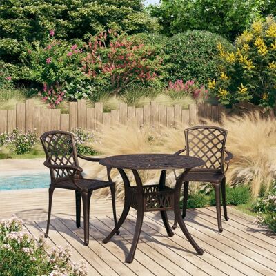 3-tlg. Bistro-set Aluminiumguss Bronzen Vidaxl 3-tlg. Bistro-set Aluminiumguss Bronzen Vidaxl