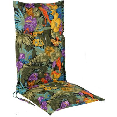 SPETEBO Universal Hochlehner Auflage - Amazonas - Garten Stuhl Polster Sitz Kissen Mit Tropischen Blumen SPETEBO Universal Hochlehner Auflage - Amazonas - Garten Stuhl Polster Sitz Kissen Mit Tropischen Blumen