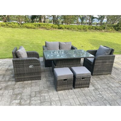 Fimous Outdoor Verstellbares Rattan Gartenset - 6 Personen Fimous Outdoor Verstellbares Rattan Gartenset - 6 Personen