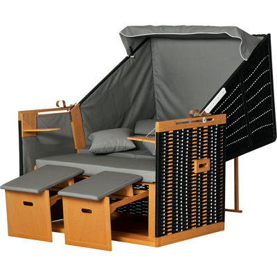 Outsunny Gartenliege - Verstellbares Rückenlehne, PE-Rattan, Hellgrau Outsunny Gartenliege - Verstellbares Rückenlehne, PE-Rattan, Hellgrau