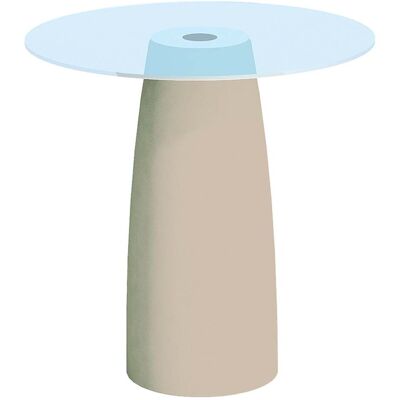 MONACIS Couchtisch Break Cromia Aus Harz Mit Glasplatte Für Den Außenbereich 'made In Italy' Einfarbig Ø 70 Cm -elfenbein / 90 Cm MONACIS Couchtisch Break Cromia Aus Harz Mit Glasplatte Für Den Außenbereich 'made In Italy' Einfarbig Ø 70 Cm -elfenbein / 90 Cm