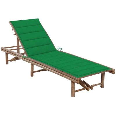 Garten-sonnenliege Mit Auflage Bambus - Vidaxl Garten-sonnenliege Mit Auflage Bambus - Vidaxl
