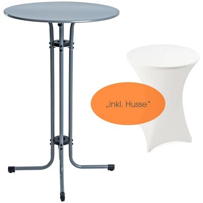 ESTEXO Stehtisch Bistrotisch Tisch Garten Partytisch Gartentisch Set Ø70 Cm Inkl. Husse Grau ESTEXO Stehtisch Bistrotisch Tisch Garten Partytisch Gartentisch Set Ø70 Cm Inkl. Husse Grau