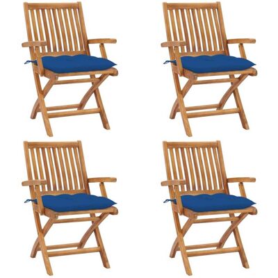 Klappbare Gartenstühle Mit Kissen 4 Stk. Massivholz Teak Vidaxl Klappbare Gartenstühle Mit Kissen 4 Stk. Massivholz Teak Vidaxl