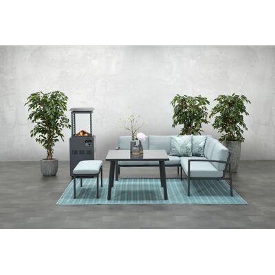Dining-ecklounge Petone Inkl. Ecksofa, Bank Und Tisch Grau / Mint - Garden Impressions Dining-ecklounge Petone Inkl. Ecksofa, Bank Und Tisch Grau / Mint - Garden Impressions