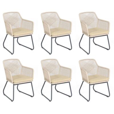 6x Garten-sessel Couture Aluminium/polyrattan White-shell Gartenstuhl - Sonnenpartner 6x Garten-sessel Couture Aluminium/polyrattan White-shell Gartenstuhl - Sonnenpartner