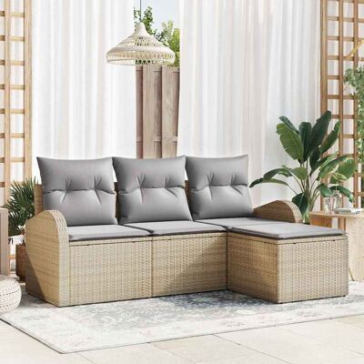 Teenpull – Gartensofa-set Beige Poly-rattan Teenpull – Gartensofa-set Beige Poly-rattan