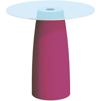 MONACIS Couchtisch Break Cromia Aus Harz Mit Glasplatte Für Den Außenbereich 'made In Italy' Einfarbig Ø 70 Cm -violett / 90 Cm MONACIS Couchtisch Break Cromia Aus Harz Mit Glasplatte Für Den Außenbereich 'made In Italy' Einfarbig Ø 70 Cm -violett / 90 Cm