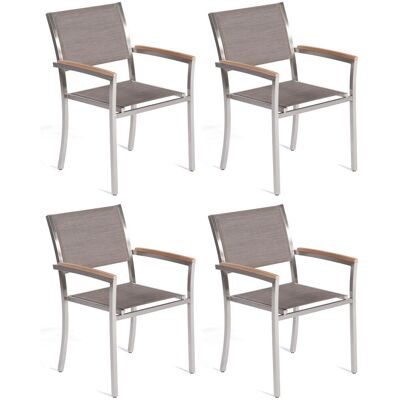 Sonnenpartner 4x Stapelstühle Galaxy Edelstahl Mit Textilen Taupe Stapelstuhl Sonnenpartner 4x Stapelstühle Galaxy Edelstahl Mit Textilen Taupe Stapelstuhl