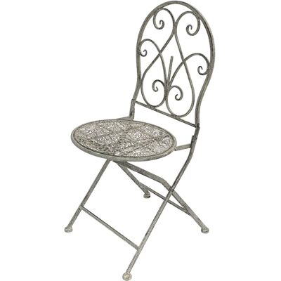 Dandibo - Gartenstuhl Metall Grau Weiß 96127 Metallstuhl Stuhl Garten Vintage Eisen Nostalgie Eisenstuhl Antik Dandibo - Gartenstuhl Metall Grau Weiß 96127 Metallstuhl Stuhl Garten Vintage Eisen Nostalgie Eisenstuhl Antik