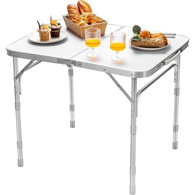 Campingtisch Klapptisch Falttisch Gartentisch Koffertisch Biertisch, Balkontisch Mit Tragegriff, Flohmarkttisch Belastbar Bis 150kg, Esstisch Weiss 80x60x33/55/65cm - Costway Campingtisch Klapptisch Falttisch Gartentisch Koffertisch Biertisch, Balkontisch Mit Tragegriff, Flohmarkttisch Belastbar Bis 150kg, Esstisch Weiss 80x60x33/55/65cm - Costway