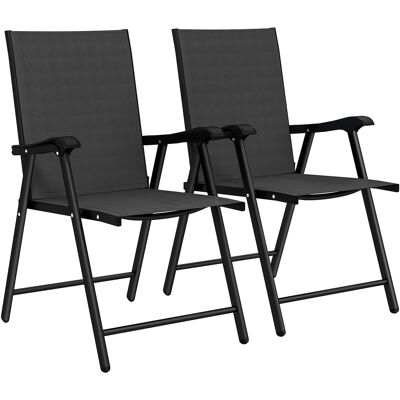 OEM 2er-set Klappstuhl Gartenstuhl Klappbar Mit Hoher Rückenlehne Armlehne Stahl Texteline 58 X 62 X 97 Cm Schwarz OEM 2er-set Klappstuhl Gartenstuhl Klappbar Mit Hoher Rückenlehne Armlehne Stahl Texteline 58 X 62 X 97 Cm Schwarz