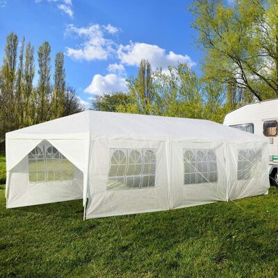 3x9m Gartenpavillon Partyzelt Mit 8 Seitenwaende, Faltpavillon Bierzelt Uv-schutz, Gartenzelt Faltbar, Faltzelt Pavillon - Costway 3x9m Gartenpavillon Partyzelt Mit 8 Seitenwaende, Faltpavillon Bierzelt Uv-schutz, Gartenzelt Faltbar, Faltzelt Pavillon - Costway